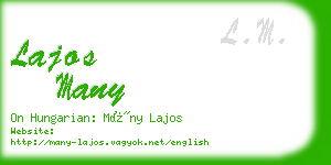 lajos many business card